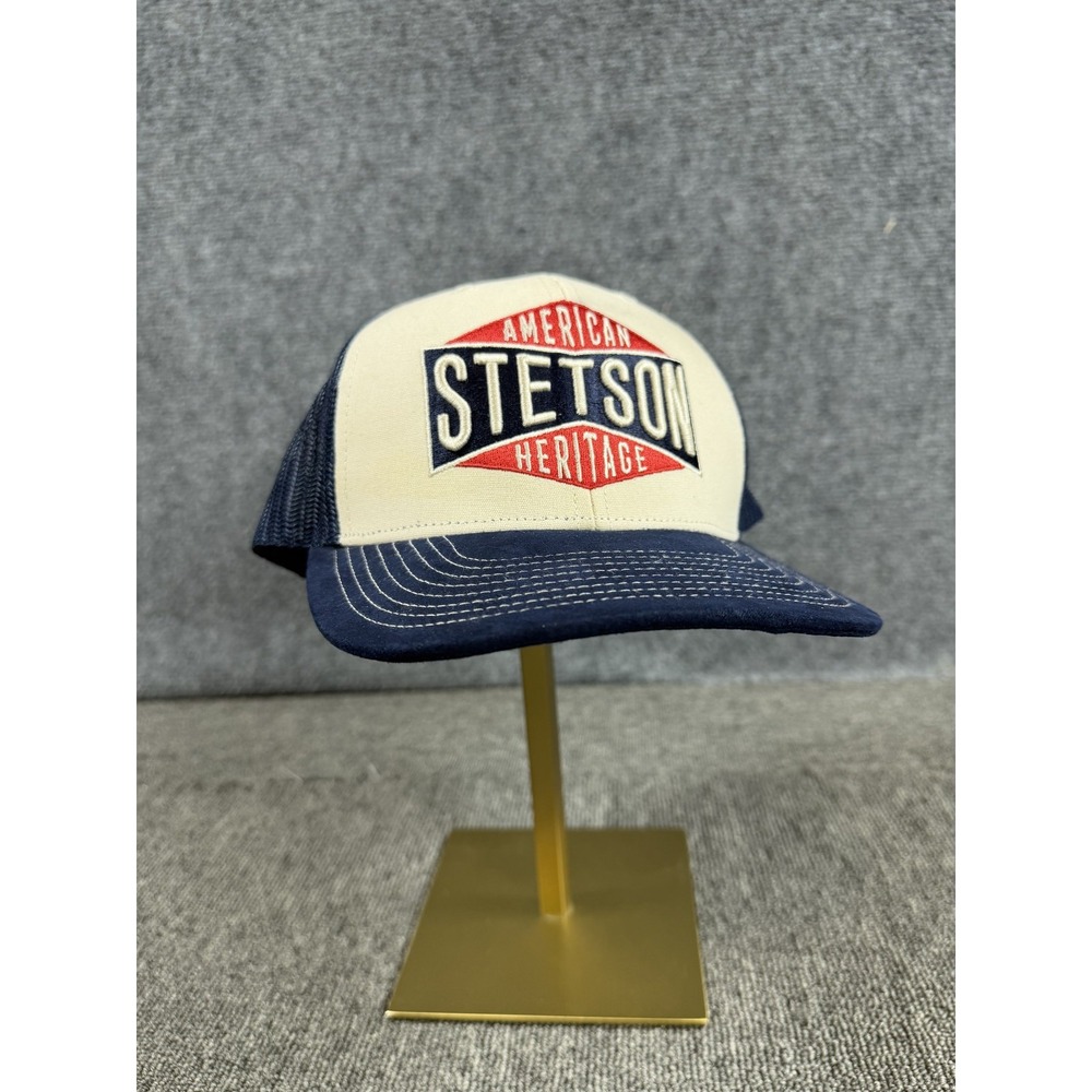 Stetson Hat Cap Snap Back Mens One Size Blue American Heritage Patch Trucker